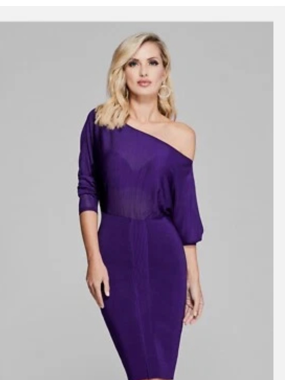 Marciano Purple Abigail Long-Sleeve Knit Dress